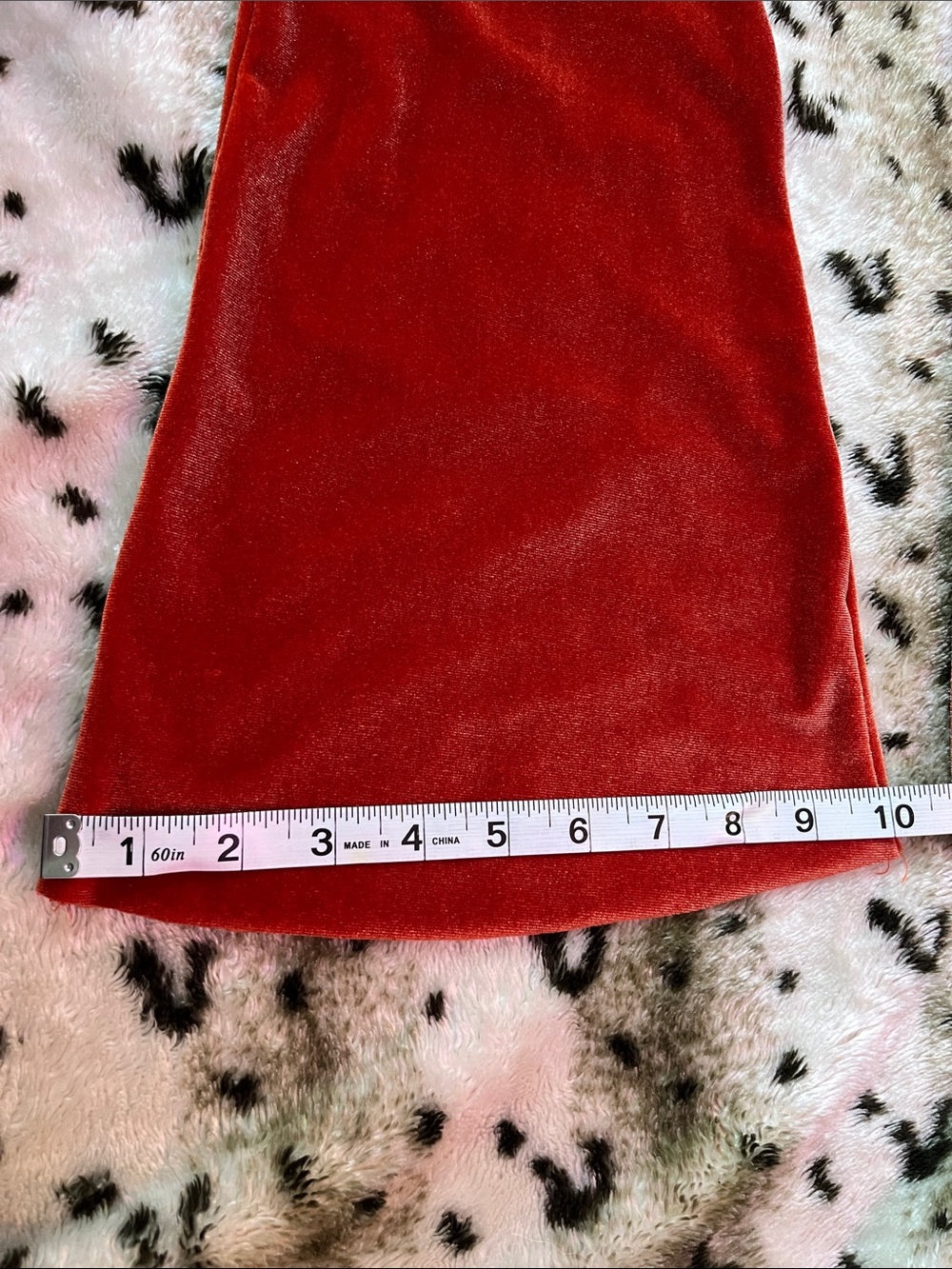 Amber-Orange Velvet High-Waist Flare Pants - Picture 4 of 9